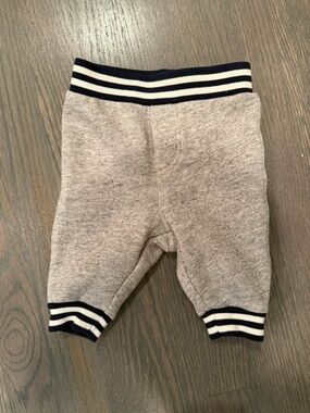 Polo Ralph Lauren Gray Baseball Track Pant Sweatpants with Navy & White Trim